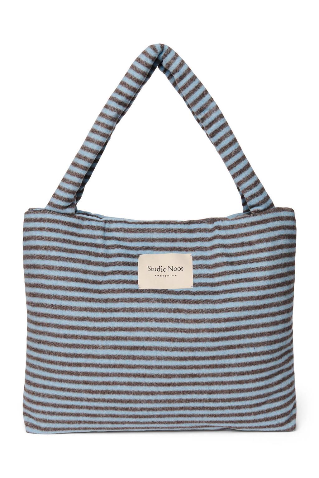 Studio Noos luiertas Stripy Wool Mom Bag blauw/bruin