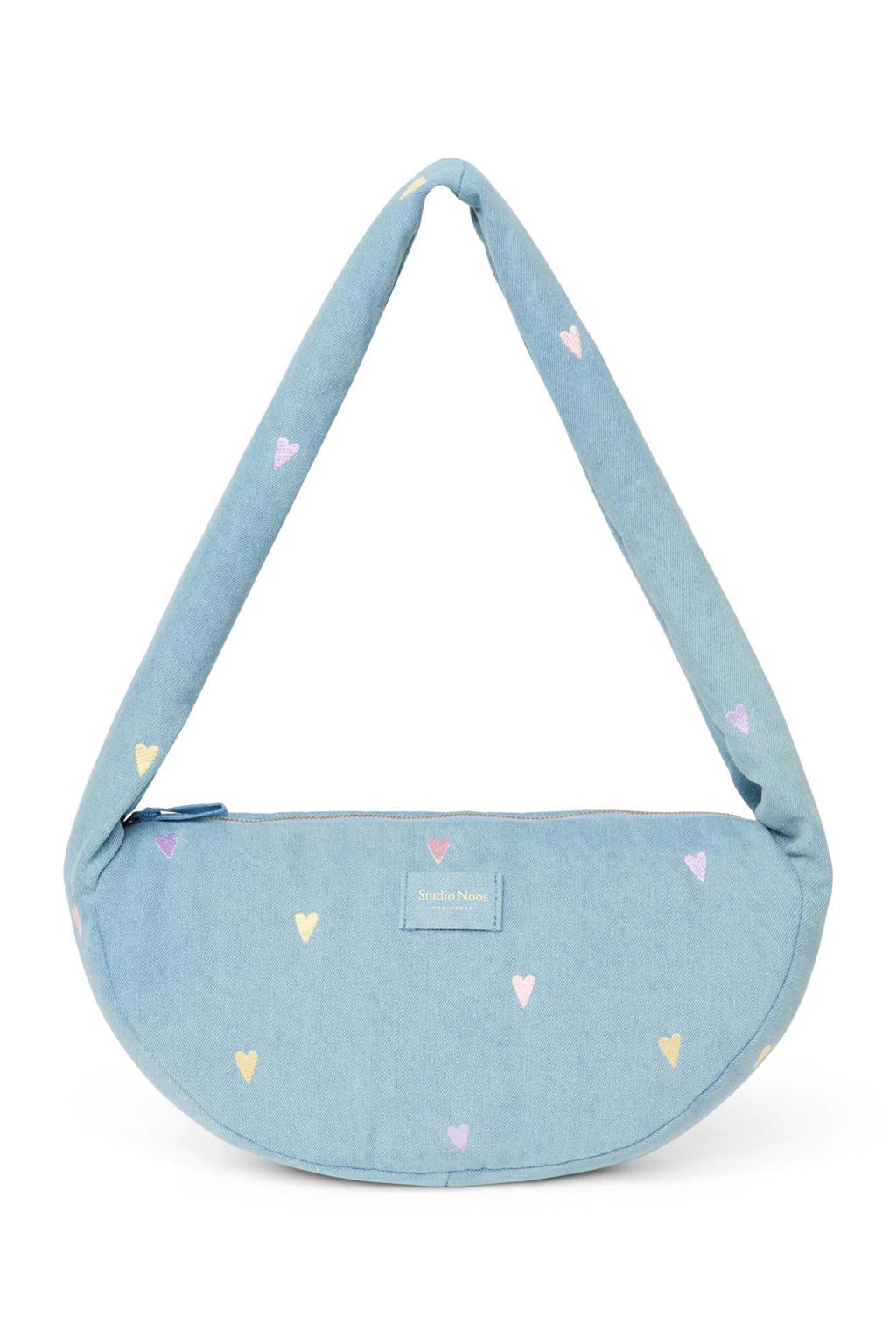 Studio Noos denim crossbody tas Heart lichtblauw