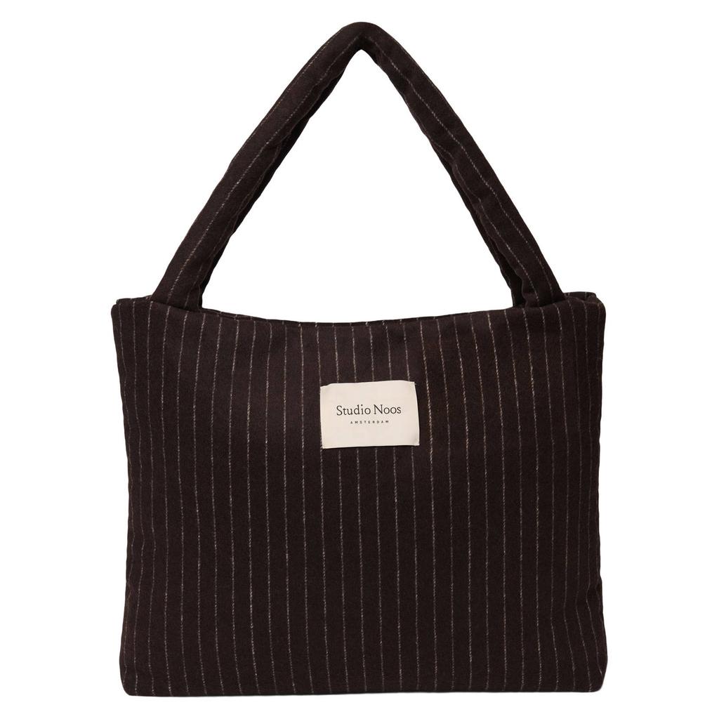 Studio Noos luiertas Flannel Chalkstripe donkerbruin