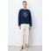 Grace & Mila sweater met tekst - marineblauw