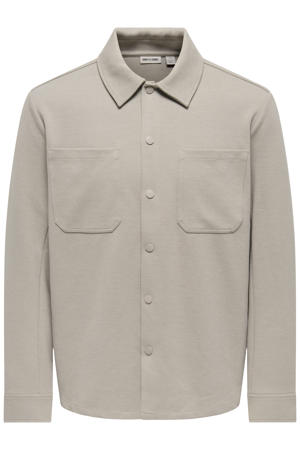regular fit twill overshirt - kaki