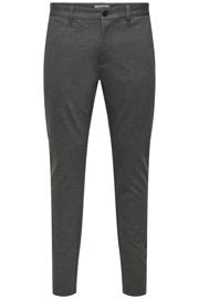 thumbnail: ONLY & SONS viscose slim fit gemêleerde chino - beluga