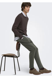 thumbnail: ONLY & SONS viscose slim fit chino - donkergroen