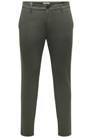thumbnail: ONLY & SONS viscose slim fit chino - donkergroen