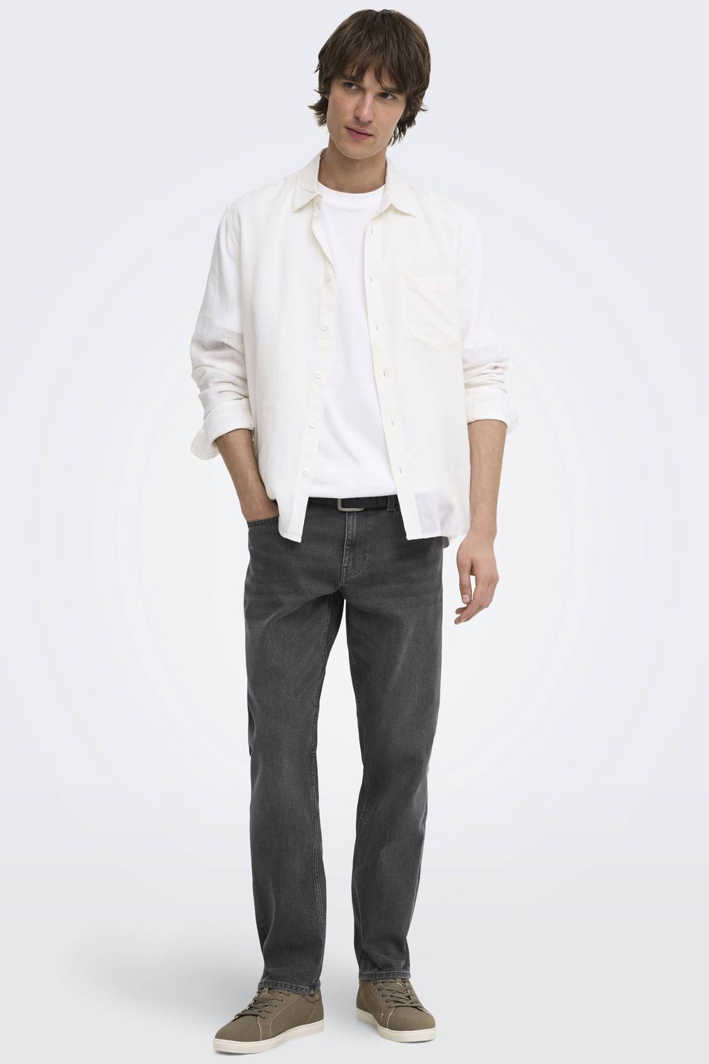 ONLY & SONS ONSWEFT regular fit jeans - donkergrijs