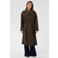 Saint Tropez geruite wintermantel met ceintuur en wol - donkerbruin