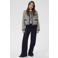 Saint Tropez tweed gestreept jasje met ruches - zand/blauw