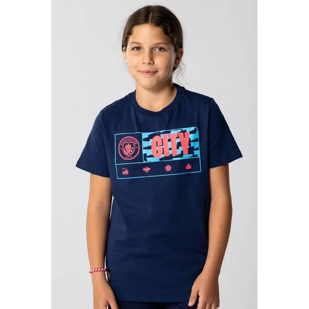 Official Fanwear Manchester City T-Shirt Donkerblauw