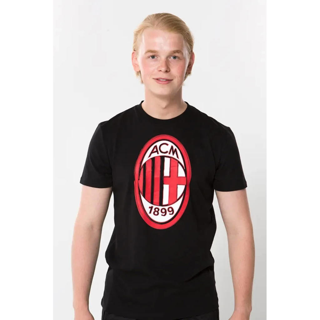 Official Fanwear AC Milan Logo T-shirt Zwart