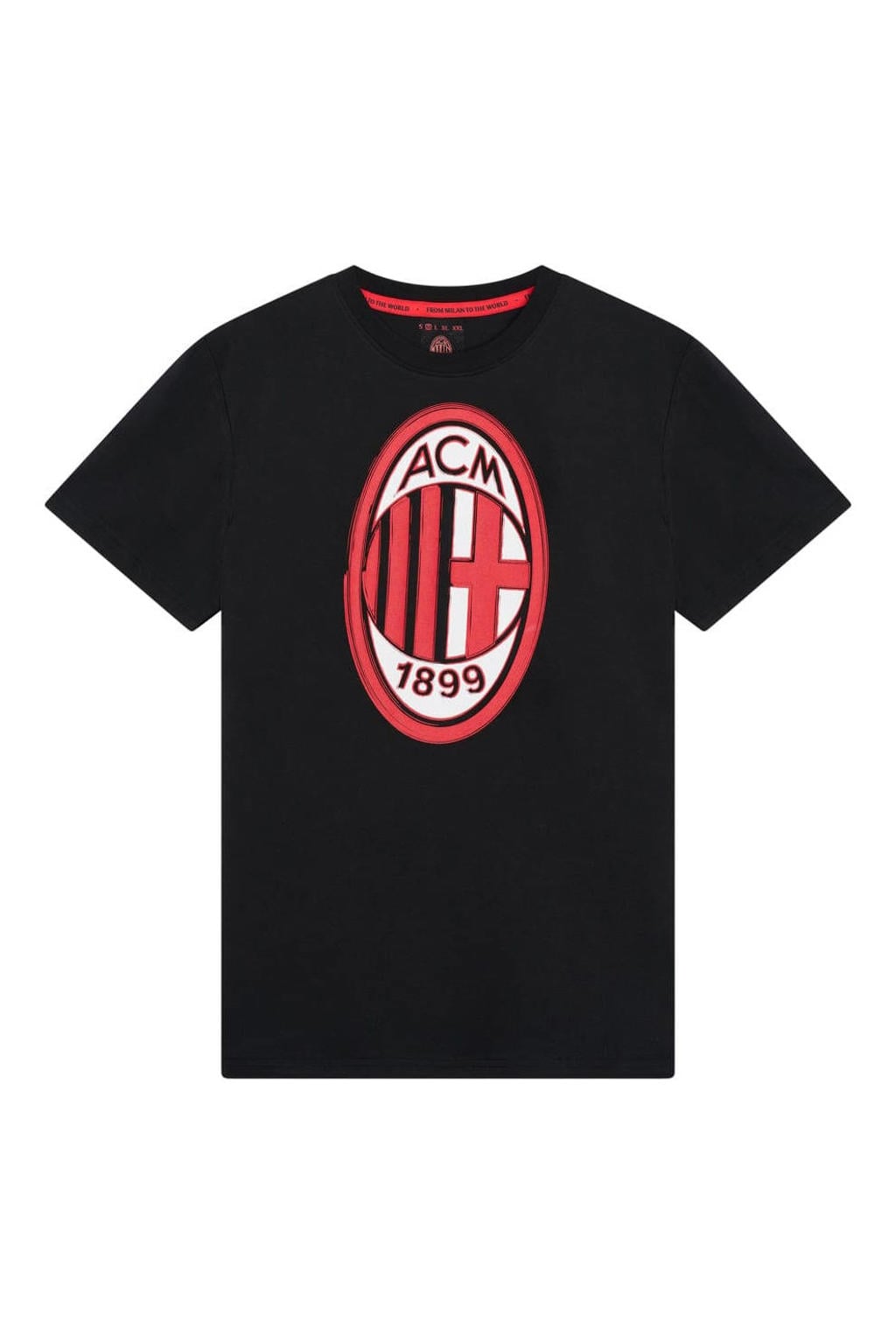 Official Fanwear AC Milan Logo T-Shirt Zwart