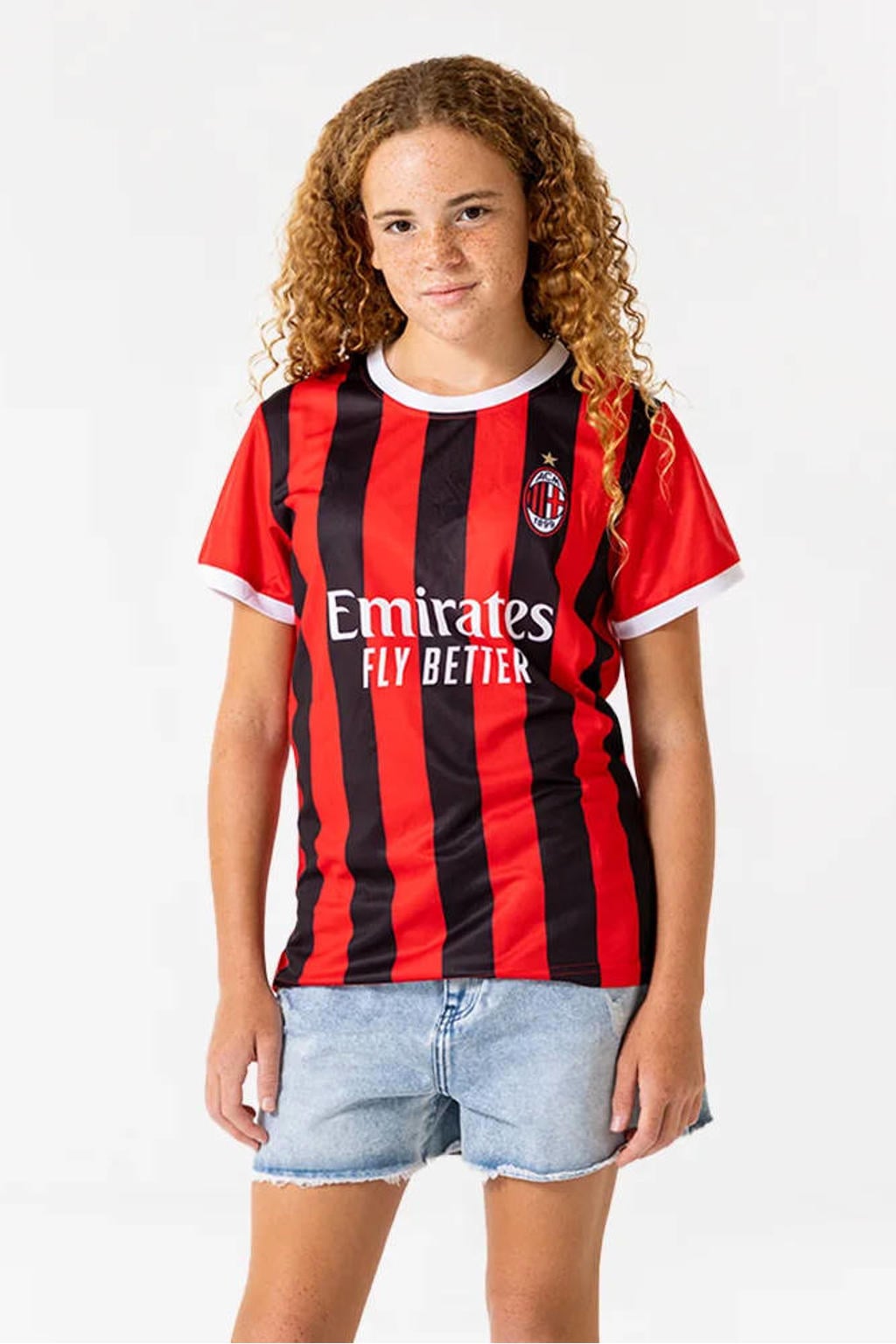Official Fanwear AC Milan Thuis Shirt Rood/Zwart