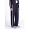 Florez wide leg casual broek met krijtstreep - donkerblauw