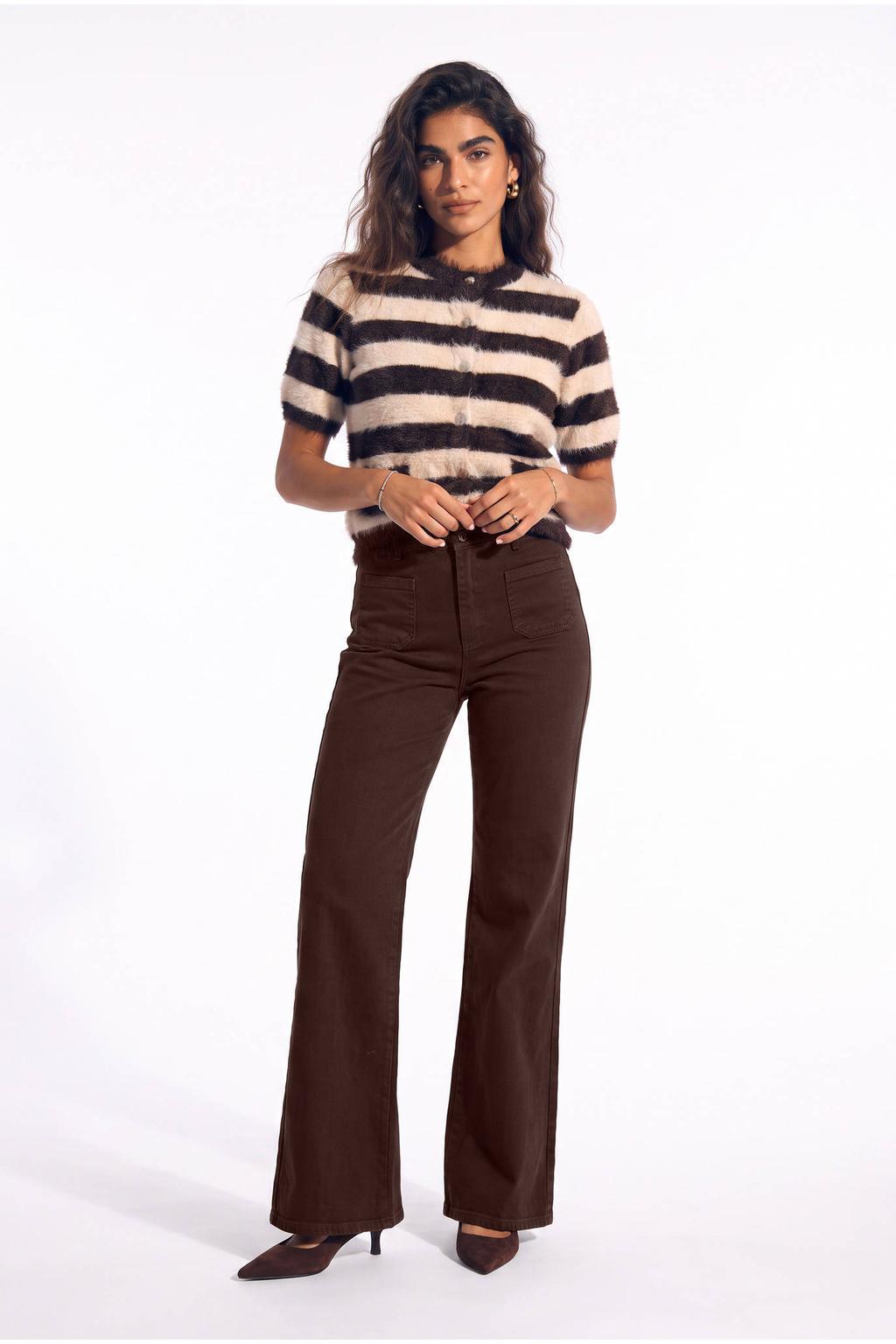 Florez flared jeans - donkerbruin