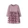 NAME IT MINI gebreide midi jurk met ruches en stippen - roze