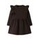 NAME IT MINI gebreide midi jurk met ruches - bruin