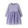 NAME IT MINI gebreide midi jurk met stippen - paars