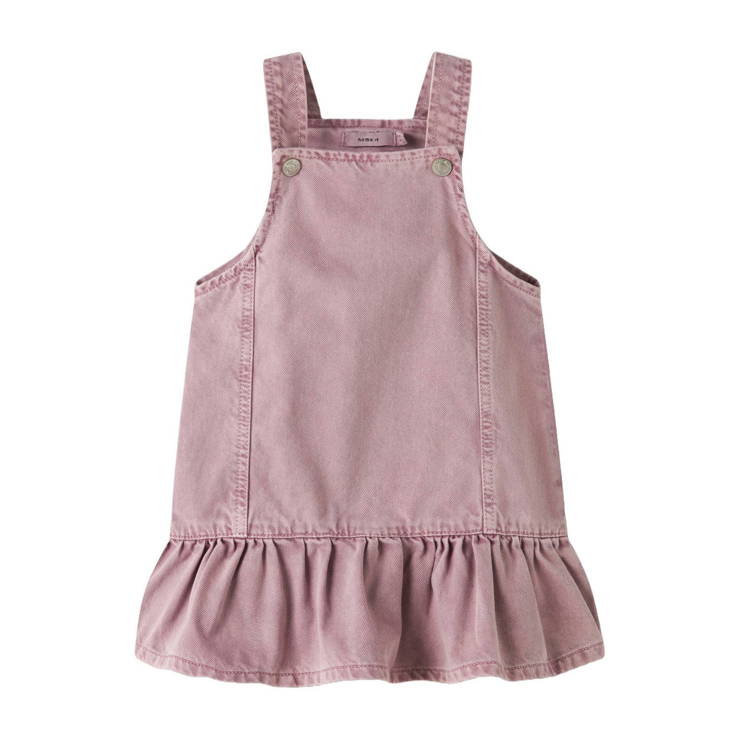 NAME IT MINI spijkerjurk met plooien roze