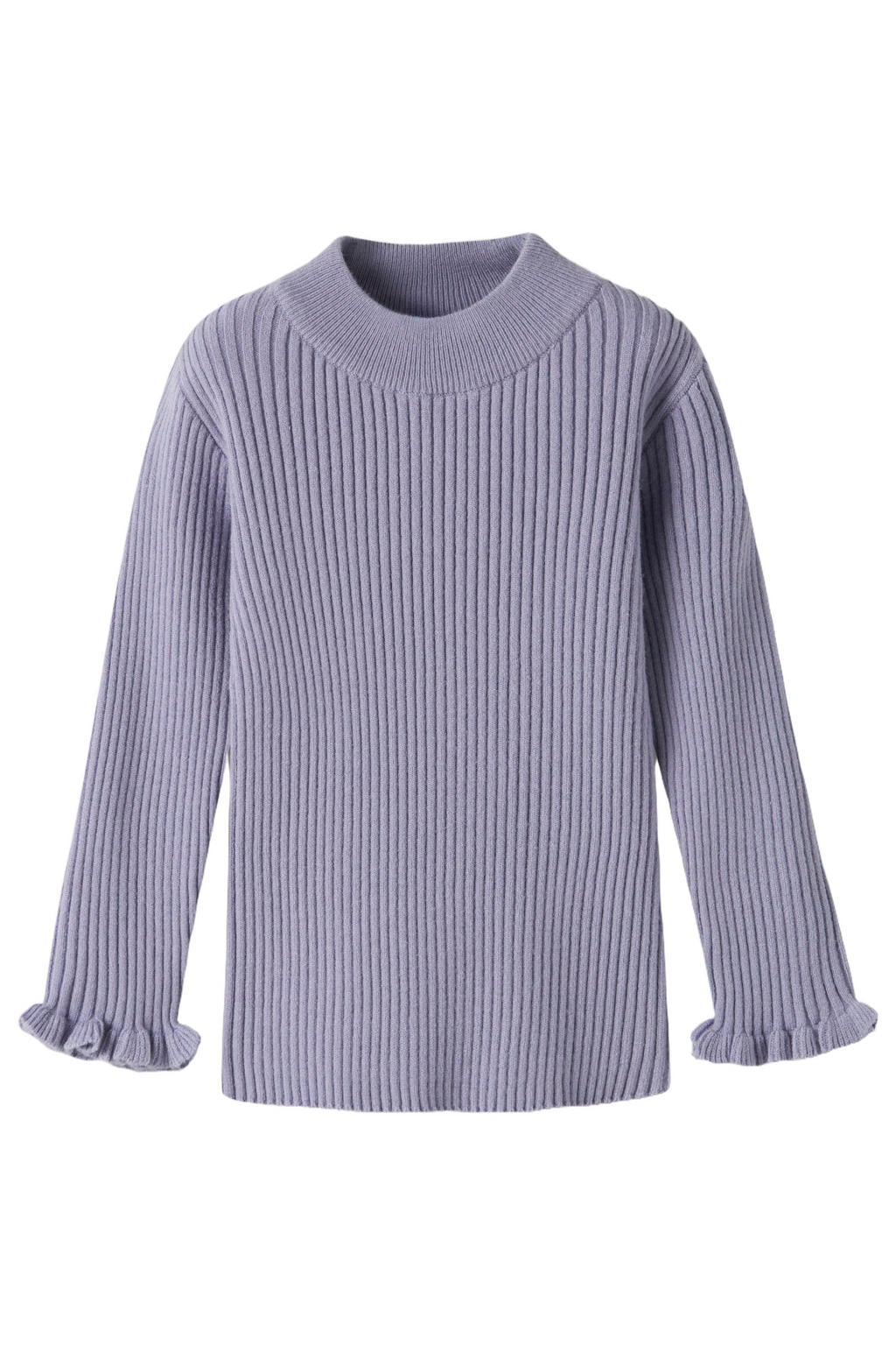 NAME IT MINI aansluitende longsleeve met ruches - paars