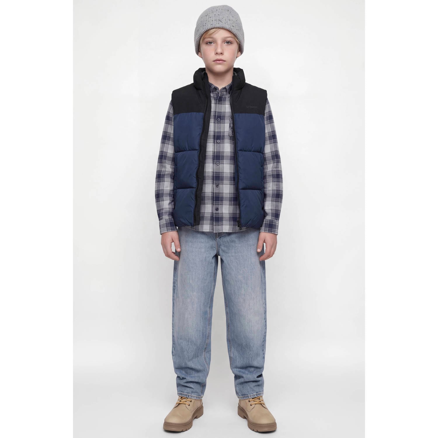 JACK & JONES JUNIOR bodywarmer donkerblauw zwart