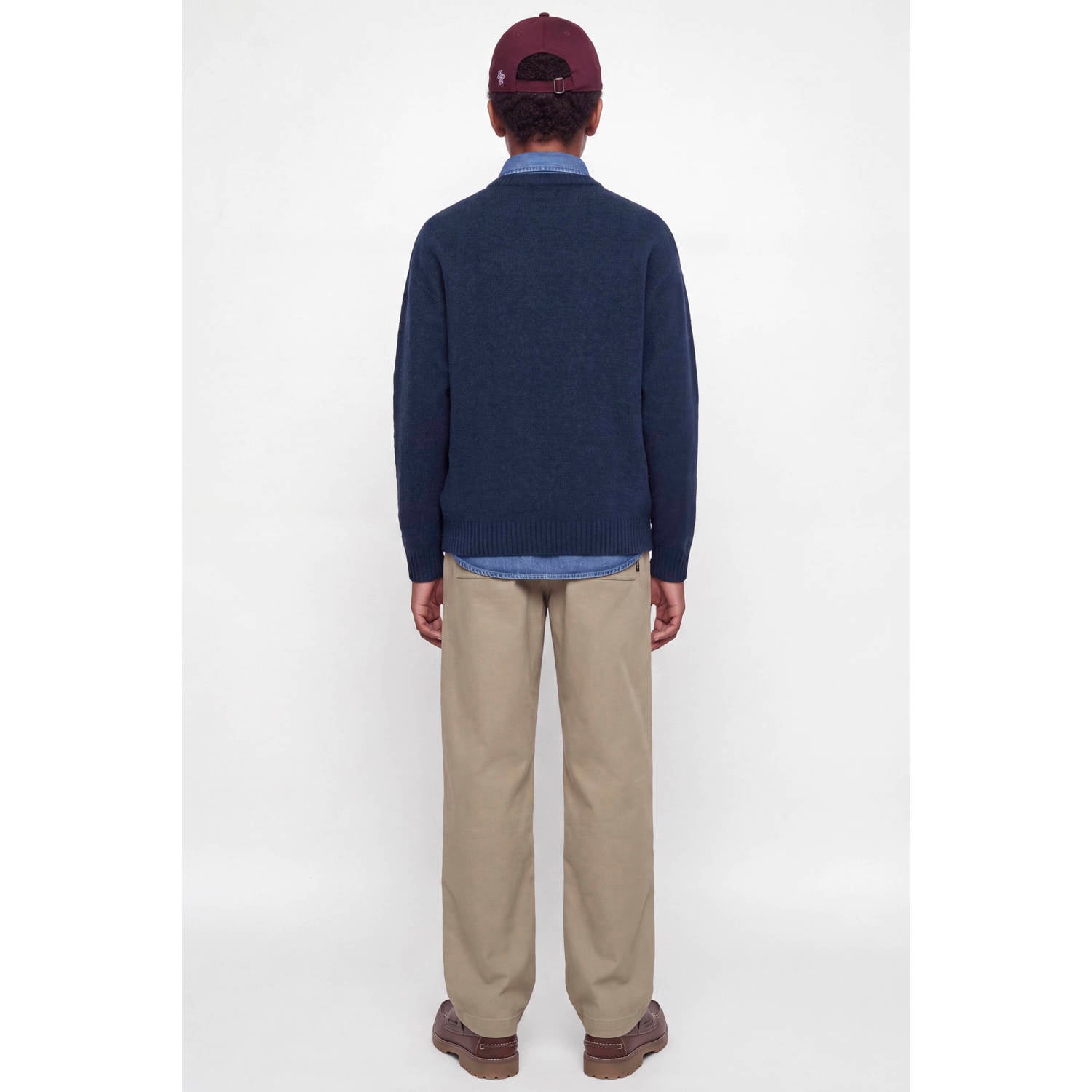JACK & JONES JUNIOR gebreide trui met wol donkerblauw