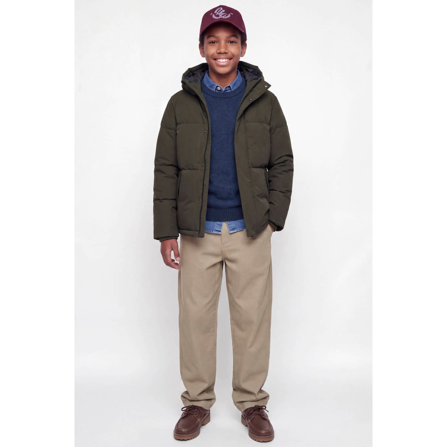 JACK & JONES JUNIOR gebreide trui met wol donkerblauw