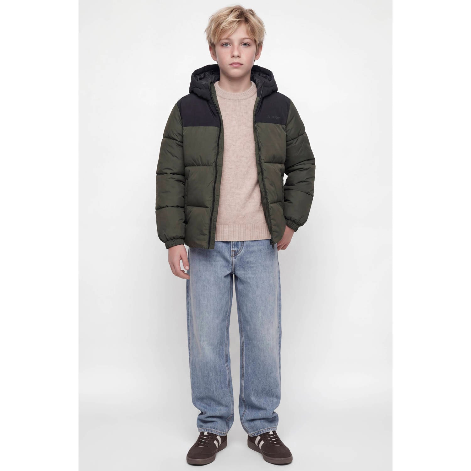 JACK & JONES JUNIOR gebreide trui met wol beige