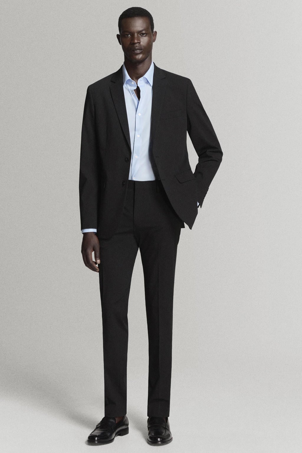 Mango Man super slim fit overhemd - lichtblauw