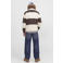 JACK & JONES JUNIOR gestreepte sweater met tekst - bruin/ecru