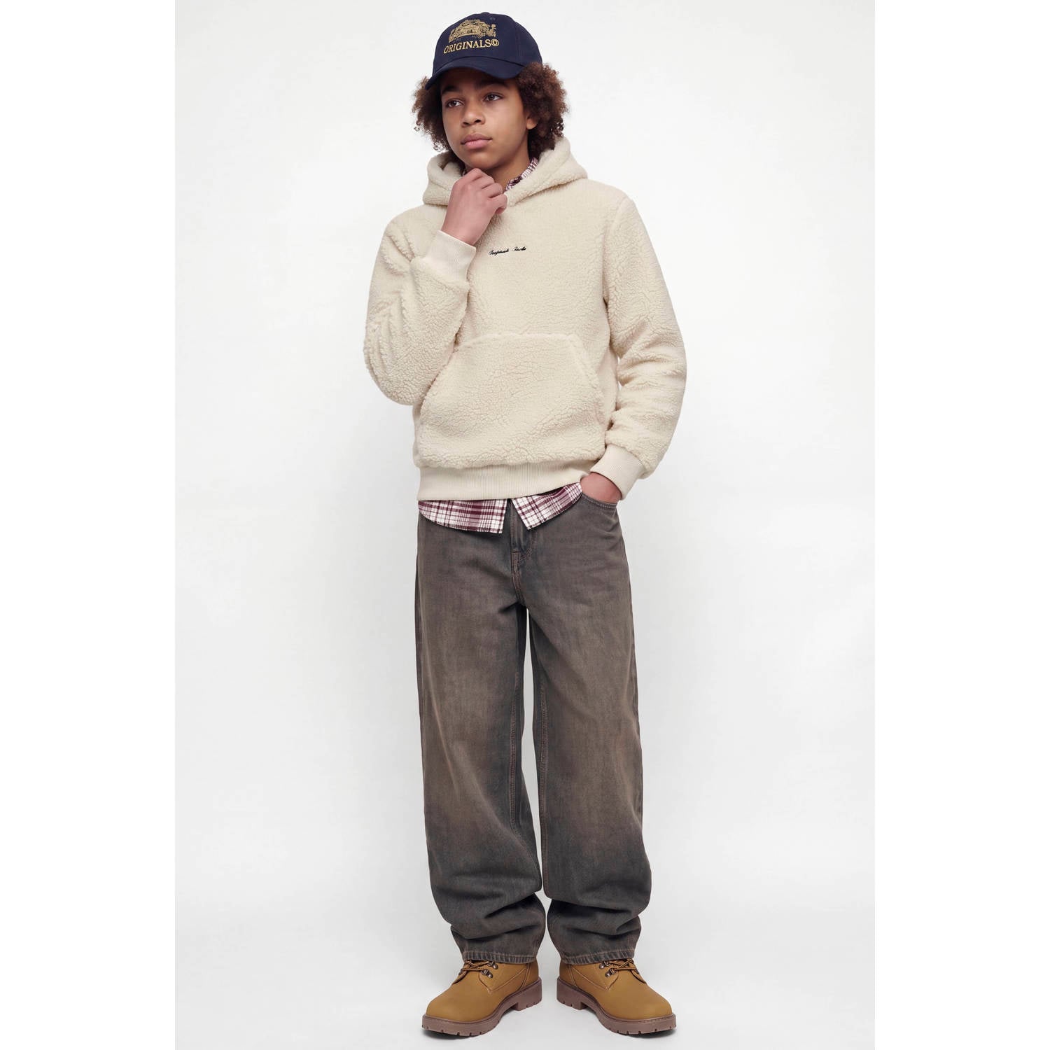 JACK & JONES JUNIOR sweater met tekst beige