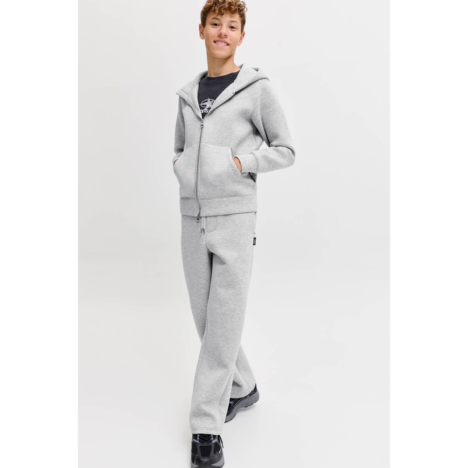 JACK & JONES JUNIOR scuba sweatpants grijs melange