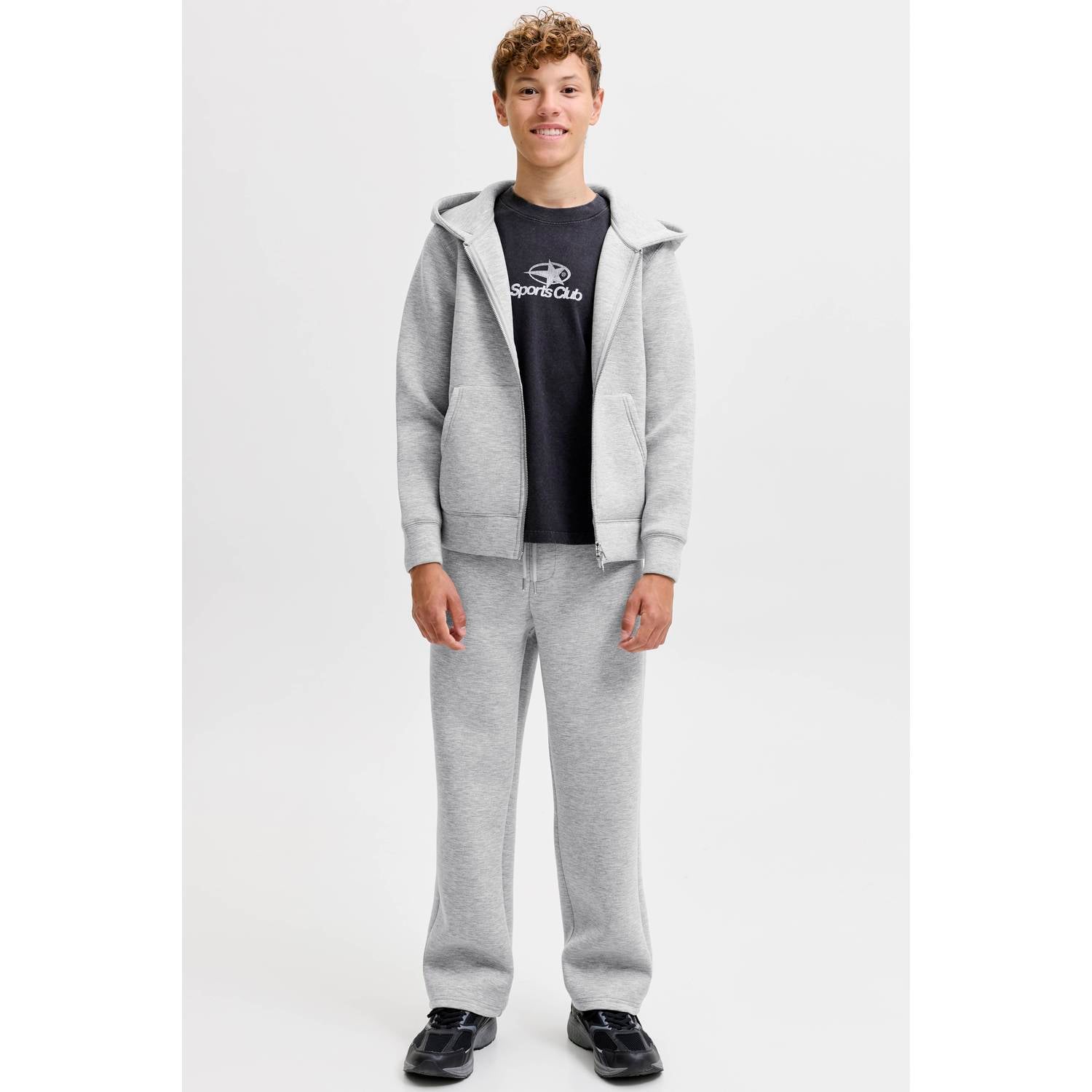 JACK & JONES JUNIOR scuba sweatpants grijs melange