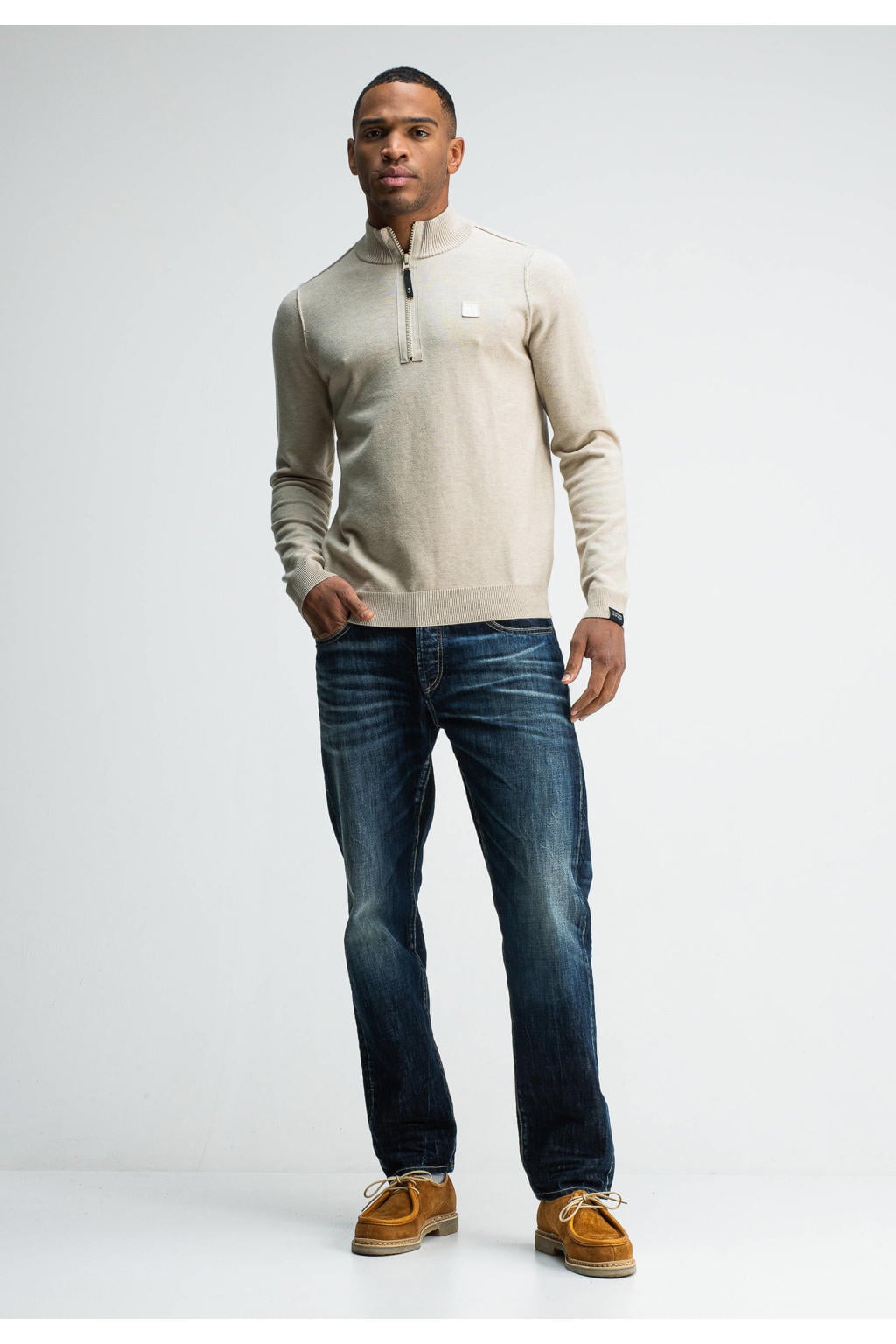 Butcher of Blue regular fit gebreide trui met wol - lt. sand