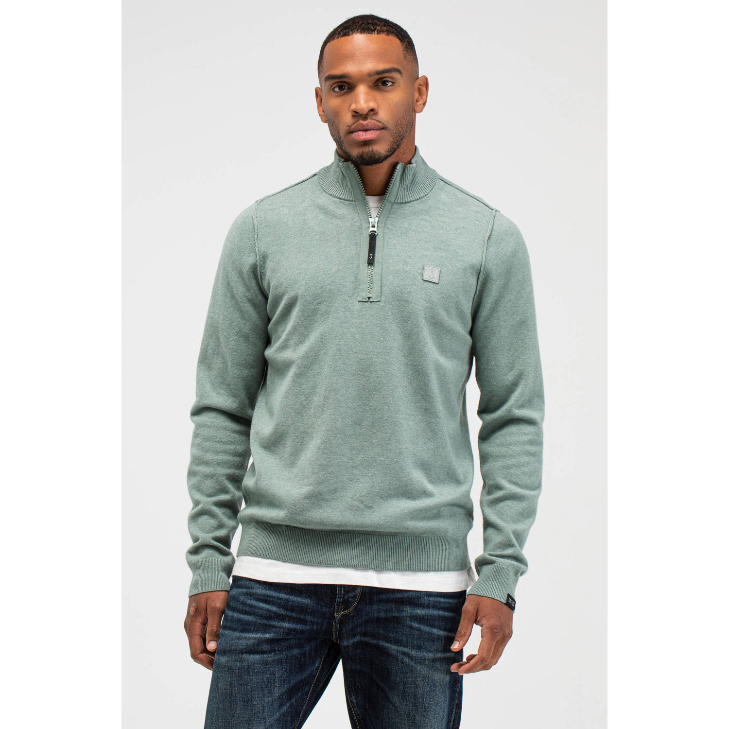 Butcher of Blue regular fit gebreide trui met wol ice green