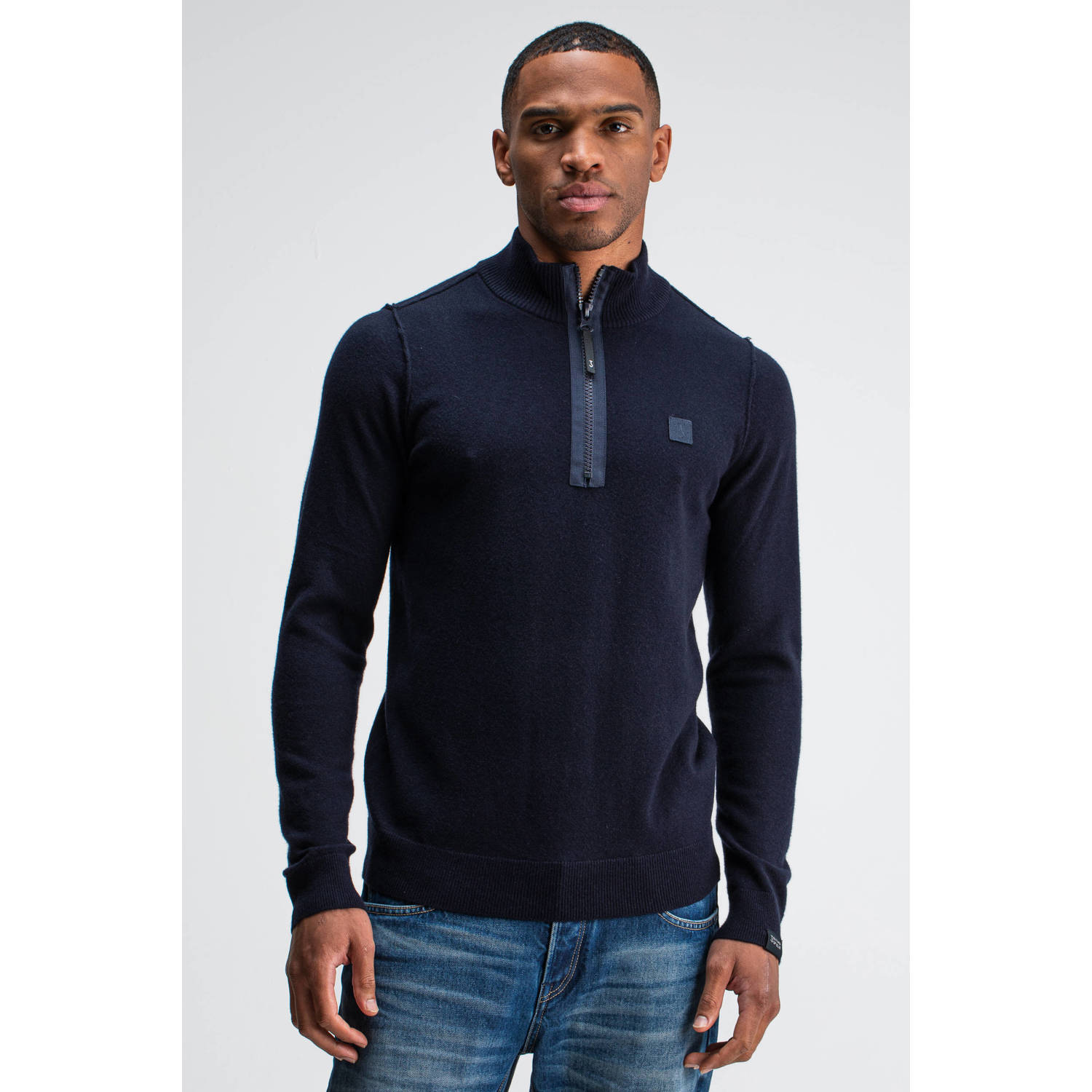 Butcher of Blue regular fit gebreide trui met wol alaska blue