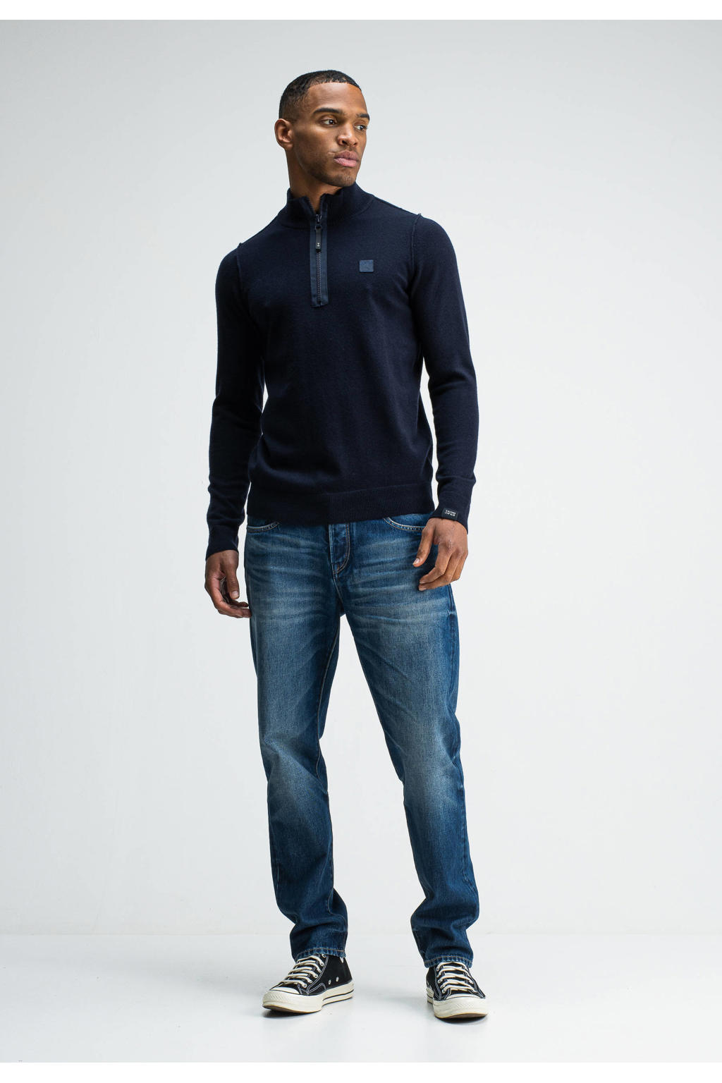 Butcher of Blue regular fit gebreide trui met wol - alaska blue