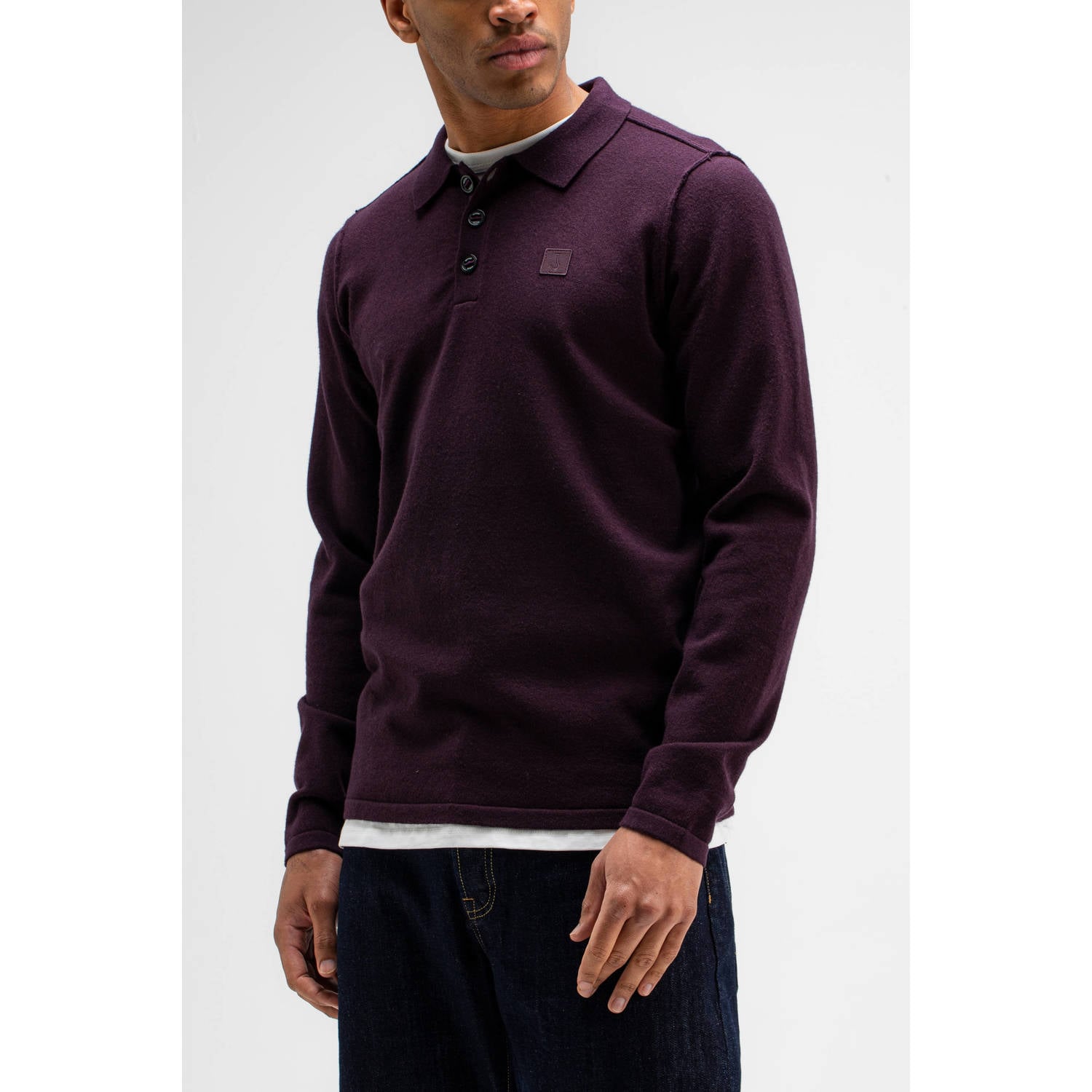 Butcher of Blue regular fit gebreide trui met wol paars