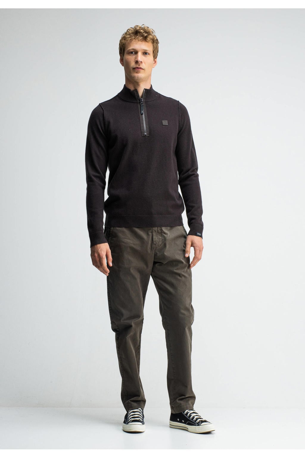 Butcher of Blue wollen regular fit gebreide trui - bruin