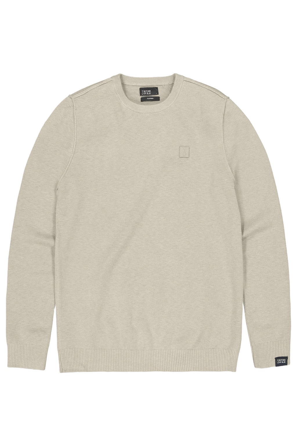 Butcher of Blue regular fit gebreide trui met wol - licht zand