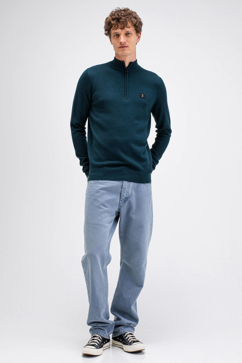 Butcher of Blue regular fit gebreide trui met wol - dk. spruce green