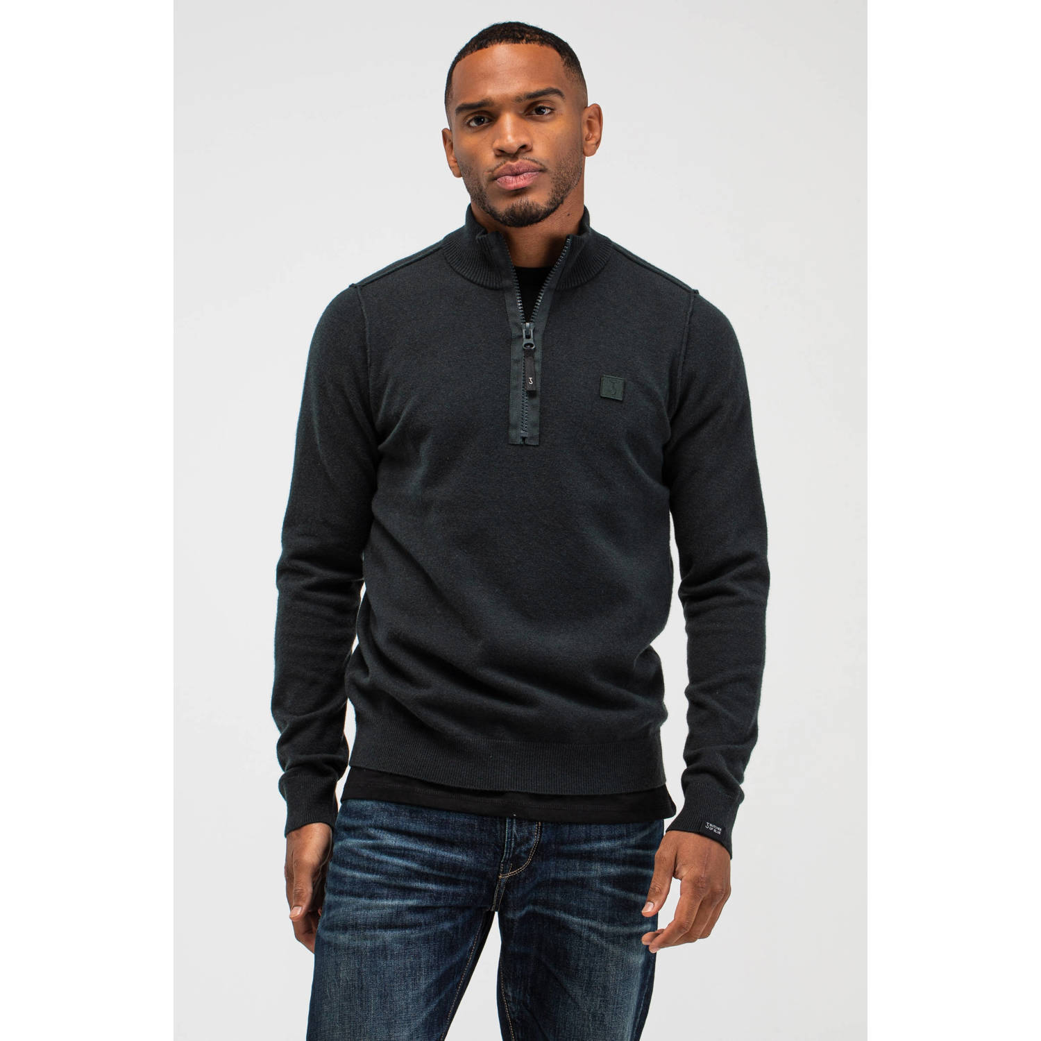 Butcher of Blue regular fit gebreide trui met wol conda green