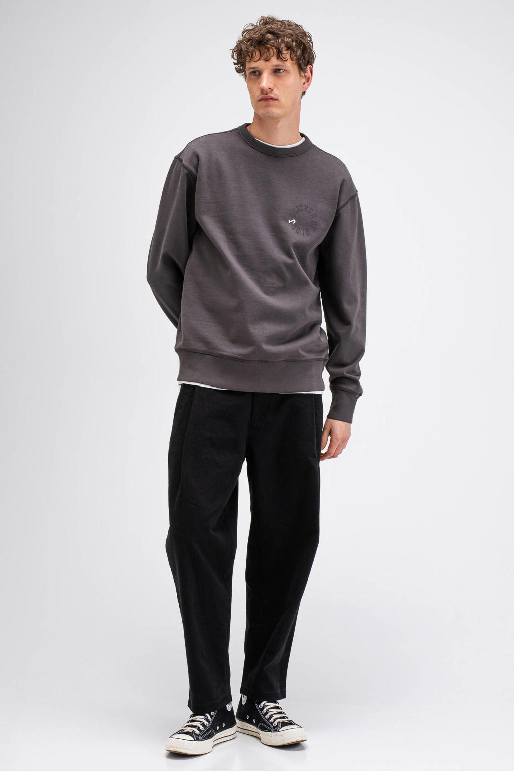 Butcher of Blue relaxed fit sweater met backprint - grijs