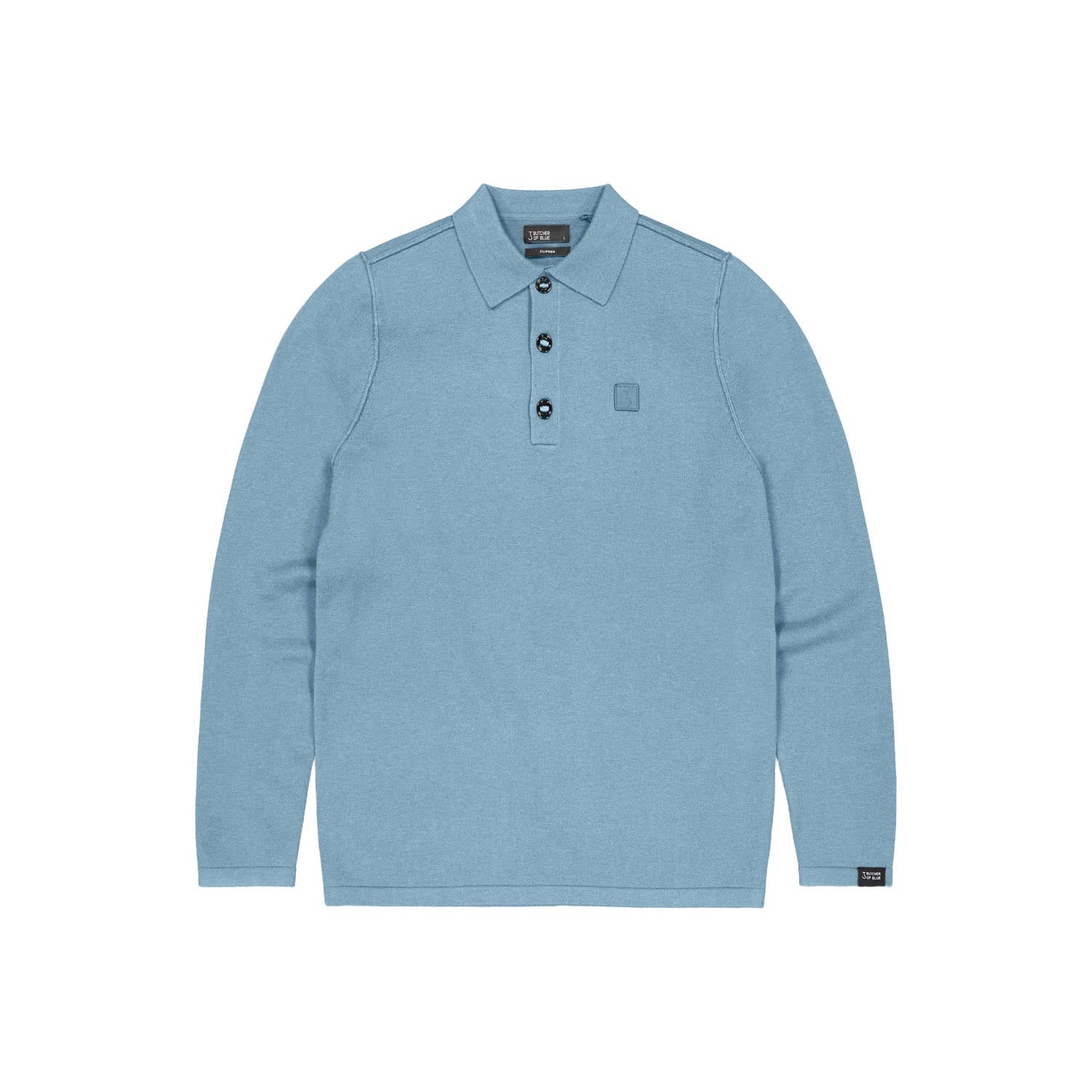 Butcher of Blue regular fit gebreide trui met wol blauw