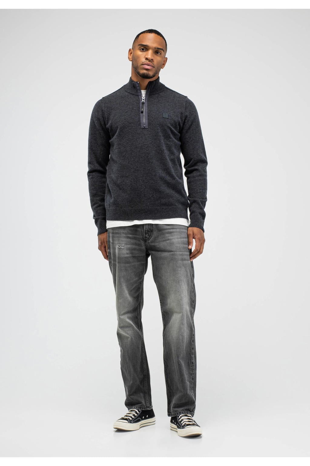 Butcher of Blue regular fit gebreide trui met wol - zwart