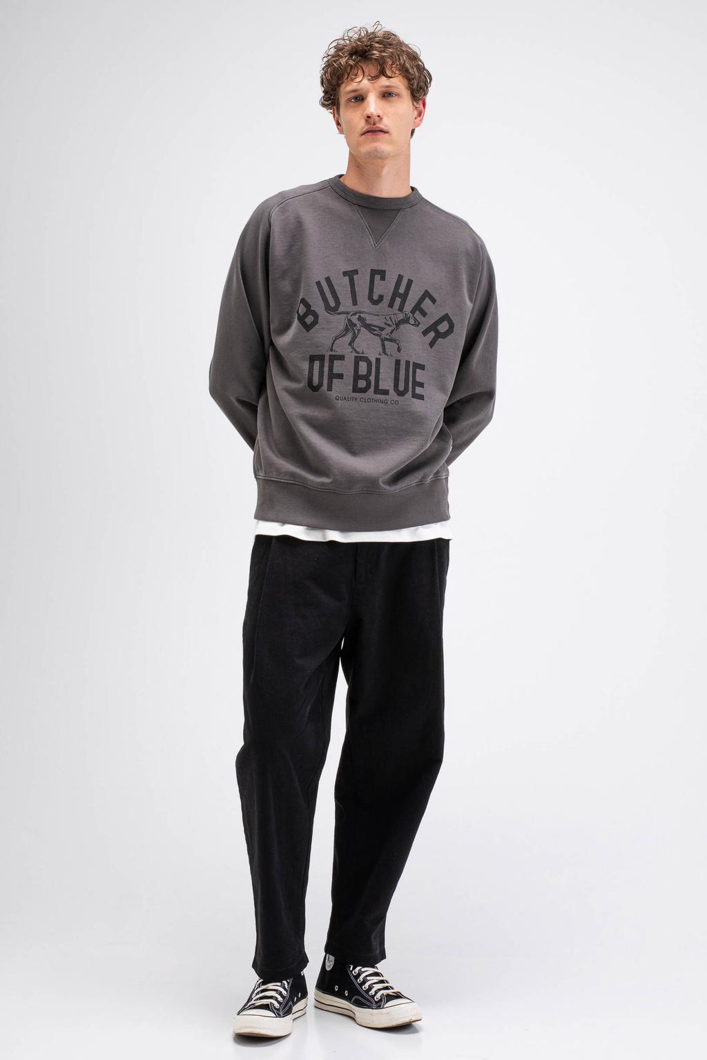 Butcher of Blue oversized sweater met logo - grijs