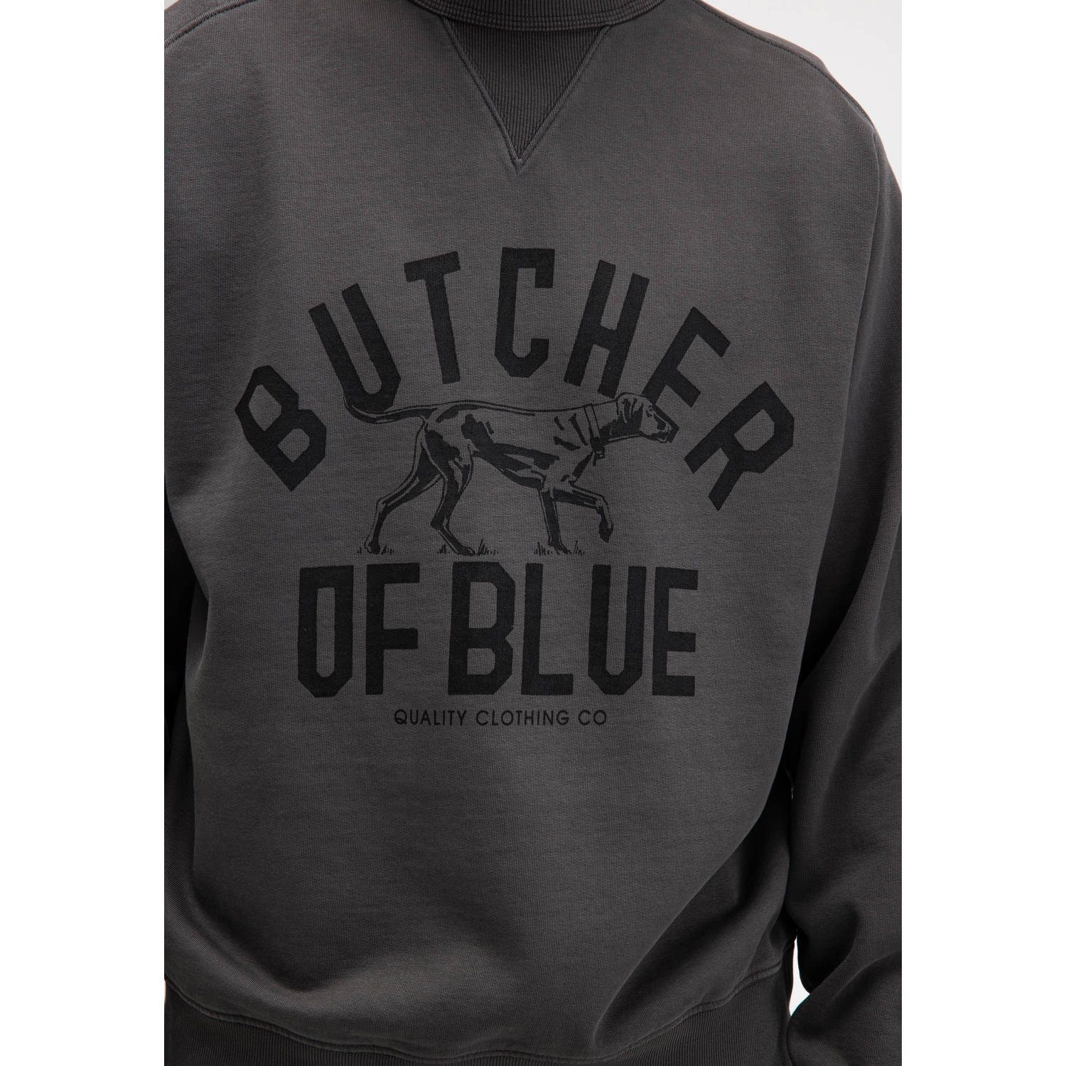 Butcher of Blue oversized sweater met logo grijs