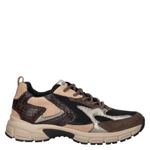 Comfort Optifit chunky leren sneakers - bruin