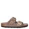 Birkenstock Arizona Big Buckle Python leren slippers met dierenprint - taupe