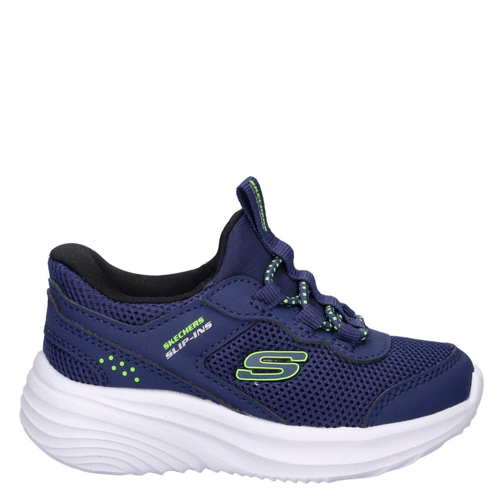 Donkerblauwe jongens Skechers Bounder Pro sneakers met logo -
