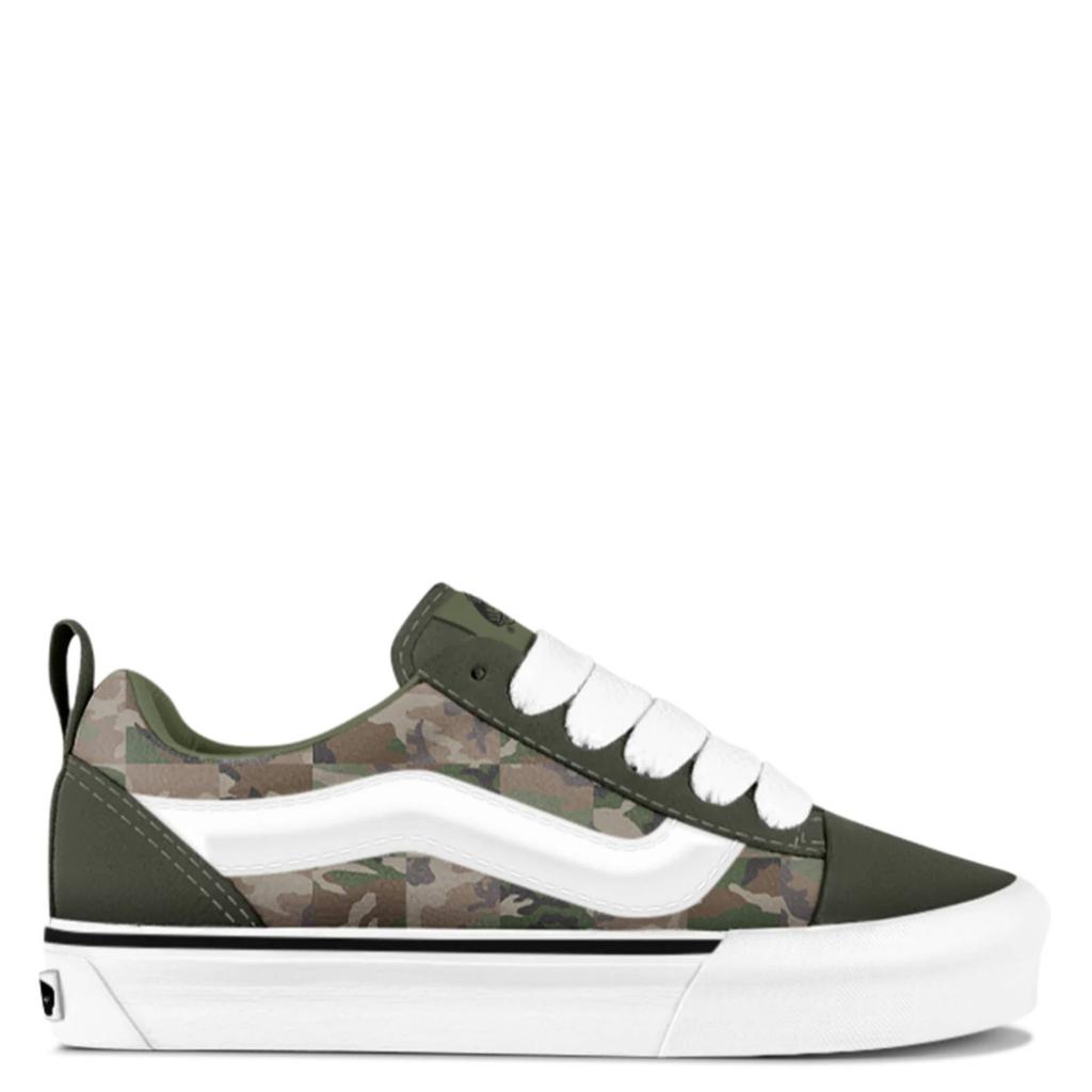 Donkergroen en groene jongens en meisjes Vans Knu Skool katoenen sneakers - van canvas-suède/voering: textiel/voetbed: eva met elastische veters