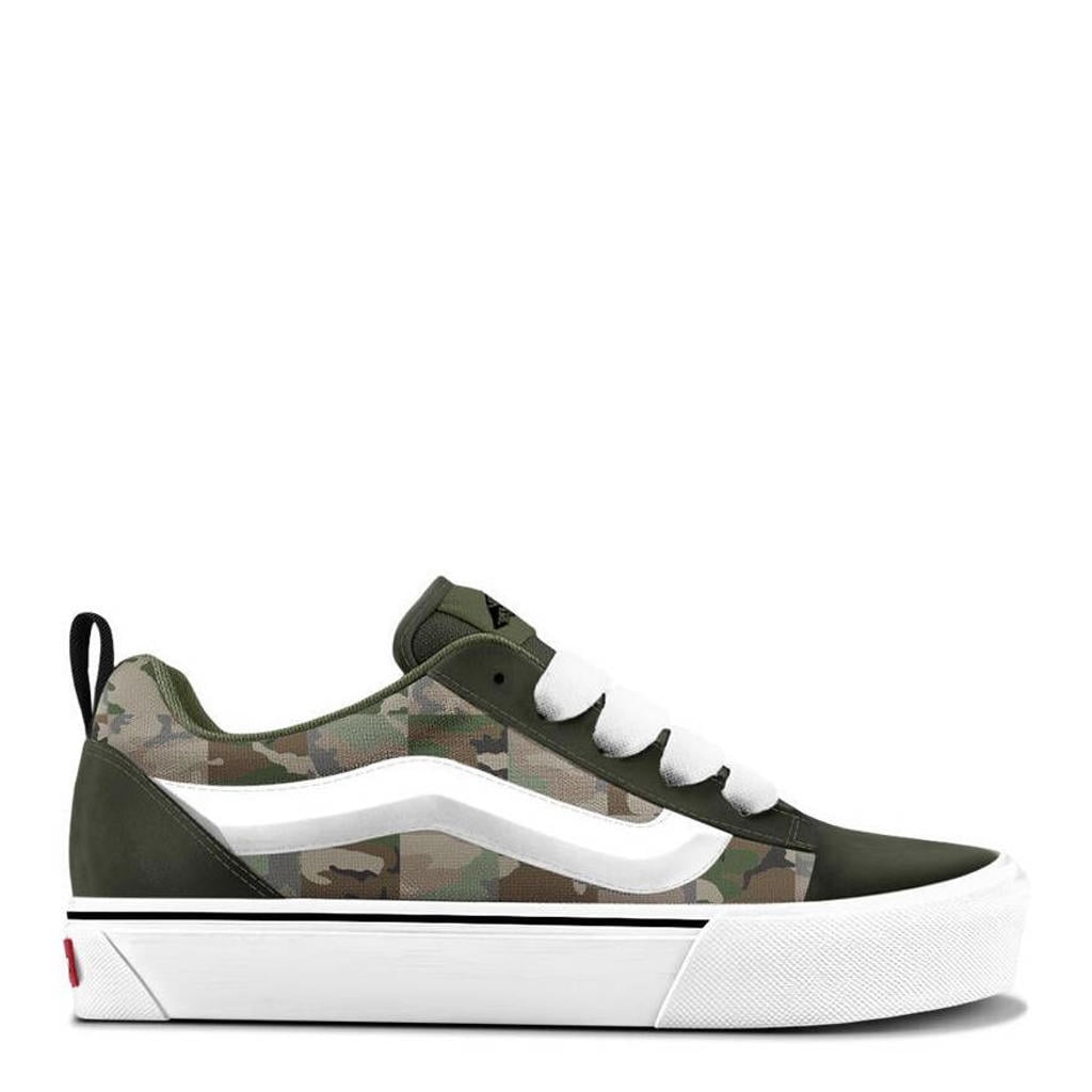 Donkergroen en groene jongens en meisjes Vans Knu Skool suède sneakers - van canvas-suède/voering: textiel/voetbed: eva met veters